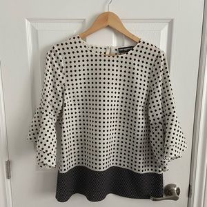 Karl Lagerfeld polka dot flutter sleeve blouse